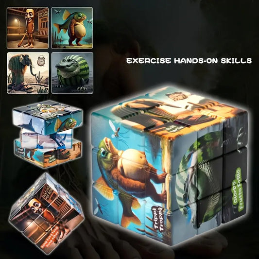 Fun Puzzle Cube, Cartoon Peripheral Device, Three-Dimensional Cartoon Cube Suitable for Beginners, Cute Educational Toy, Puzzle Relax Toy Creative Gift, Birthday Present, Best for Christmas, Perfect for Thanksgiving