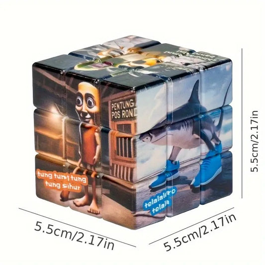 Fun Puzzle Cube, Cartoon Peripheral Device, Three-Dimensional Cartoon Cube Suitable for Beginners, Cute Educational Toy, Puzzle Relax Toy Creative Gift, Birthday Present, Best for Christmas, Perfect for Thanksgiving